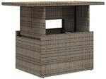 vidaXL Gartentisch Grau 100x55x73 cm Poly Rattan und Akazienholz 366127