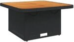 vidaXL Gartentisch Schwarz 80x80x71 cm Poly Rattan und Akazienholz 368269