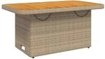vidaXL Gartentisch Beige 90x55x71 cm Poly Rattan und Akazienholz 368277