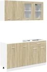 vidaXL 4-tlg K&uuml;chenschrank-Set Sonoma-Eiche Holzwerkstoff