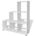 vidaXL Treppenregal B&uuml;cherregal 107 cm Wei&szlig;