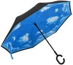 vidaXL Regenschirm C-Griff Schwarz 108 cm 149142