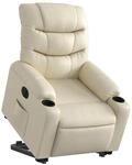 vidaXL Relaxsessel mit Aufstehhilfe Elektrisch Creme Kunstleder 3206614