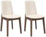 vidaXL Esszimmerst&uuml;hle mit Kissen 2 Stk Braun Massivholz Gummibaum 4102443