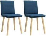 vidaXL Esszimmerst&uuml;hle 2 Stk Blau Stoff 4101263