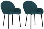 vidaXL Esszimmerst&uuml;hle 2 Stk Blau Samt 344762