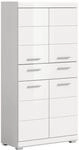 Midischrank 74 cm x 141 cm x 31 cm Front Wei&szlig; Hochglanz FSC&reg;