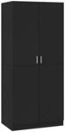 vidaXL Kleiderschrank Schwarz 80x52x180 cm Holzwerkstoff Modell 1