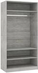 vidaXL Kleiderschrank Betongrau 100x50x200 cm Holzwerkstoff 800229