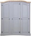 vidaXL Kleiderschrank Mexiko-Stil Kiefernholz 3 T&uuml;ren Grau