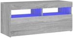 vidaXL TV-Schrank mit LED-Leuchten Grau Sonoma 90x35x40 cm Modell 2