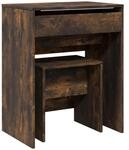 vidaXL Schminktisch mit Hocker R&auml;uchereiche 60x40x113,5 cm
