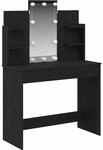 vidaXL Schminktisch mit Regal Schwarz Eichen-Optik 96 x 40 x 142 cm 862109