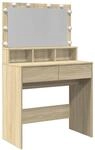 vidaXL Schminktisch mit LED-Beleuchtung Sonoma-Eiche 80x41x134,5 cm