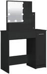 vidaXL Schminktisch mit LED Schwarz 86,5x35x136 cm