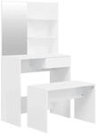 vidaXL Schminktisch-Set Hochglanz-Wei&szlig; 74,5x40x141 cm