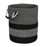 Relaxdays Aufbewahrungskorb Baumwolle Anthrazit Schwarz Faltbar 40 cm x 43 cm x 33 cm