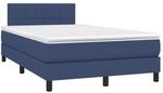 vidaXL Boxspringbett mit Matratze & LED Blau 120x190 cm Stoff 3270045