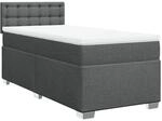 vidaXL Boxspringbett mit Matratze Dunkelgrau 80x200 cm Stoff 3288030