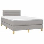 vidaXL Boxspringbett mit Matratze Hellgrau 120x190 cm Stoff 3269779