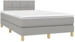 vidaXL Boxspringbett mit Matratze Hellgrau 120x190 cm Stoff 3269772