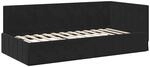 vidaXL Eckbettgestell mit Kopfteil Schwarz 90 x 190 cm Stoff 42016302