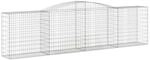 vidaXL Gabionen mit Hochbogen 2 Stk 400x50x100/120cm Verzinktes Eisen 3146996