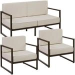 Tectake Garten Loungeset Comosa F&uuml;r 4 Personen Dicke Der Sitzpolster 14 cm