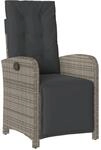 vidaXL Gartensessel mit Fu&szlig;teil Verstellbar Grau Poly Rattan 365187