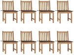 vidaXL Gartenst&uuml;hle 8 Stk mit Kissen Massivholz Teak 3073150