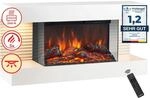 Kaminio Elektrokamin Liz Wandkamin Heizung 3D-Flammeneffekt Ambilight Wei&szlig;