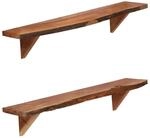 vidaXL Wandregale 2 Stk 90 x 20 x 18 cm Massivholz Akazie 247928