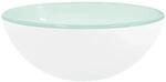 vidaXL Waschbecken Hartglas 30x12 cm Wei&szlig; 345253
