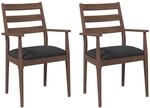 vidaXL Esszimmerst&uuml;hle mit Kissen 2 Stk Braun Massivholz Gummibaum 4102472