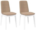 vidaXL Esszimmerst&uuml;hle mit Kissen 2 Stk Wei&szlig; Massivholz Gummibaum 4102447