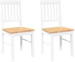 vidaXL Esszimmerst&uuml;hle 2 Stk Wei&szlig; Massivholz Gummibaum 4102430