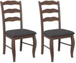 vidaXL Esszimmerst&uuml;hle mit Kissen 2 Stk Braun Massivholz Gummibaum 4102492