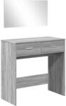 vidaXL Schminktisch mit Spiegel Grau Sonoma 80x39x80 cm 840707