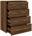 vidaXL Kommode mit 4 Schubladen 60x30,5x71 cm Braun Eichen-Optik 342582