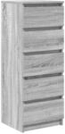 vidaXL Sideboard mit Schubladen Grau Sonoma 37,5x35x99cm Holzwerkstoff 861765
