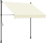 vidaXL Markise Einziehbar Creme 250x150 cm Stoff und Stahl 368746