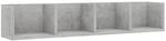 vidaXL CD-Wandregal Betongrau 100x18x18 cm Holzwerkstoff 801323