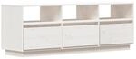vidaXL TV-Schrank Wei&szlig; 140x37x50 cm Massivholz Kiefer 813431