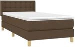 vidaXL Boxspringbett mit Matratze Dunkelbraun 90x190 cm Stoff 3130556