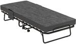 HOMCOM Klappbett mit Rollen 10 cm Matratze Abdeckung Dunkelgrau 190 x 80 x 42 cm