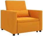vidaXL Einzel-Schlafsofa mit R&auml;dern Dunkelgelb 90 x 165 x 87 cm Stoff 42002693