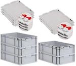 PROREGAL Spar Set 5x Eurobox Nextgen Economy Mit Scharnierdeckel & Roten