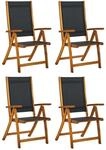 vidaXL Gartenst&uuml;hle 4 Stk Klappbar Massivholz Akazie und Textilene 3120454