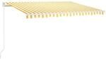 vidaXL Markise Manuell Einziehbar 450x350 cm Gelb und Wei&szlig; 3068998