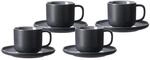 Ritzenhoff & Breker Jasper Kaffeetasse mit Untertasse 240 ml 4er Set Schwarz